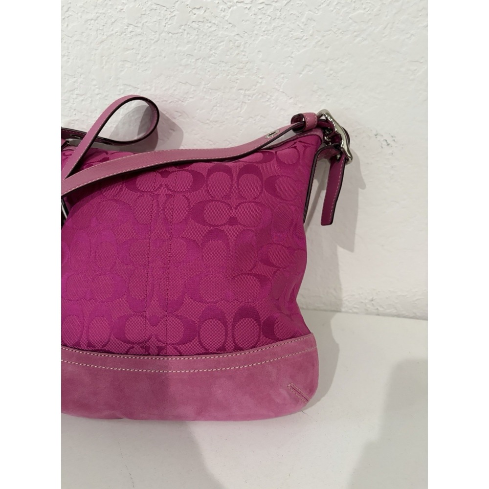 Coach Signature C Hot Pink Hobo Shoulder Bag Purse Vintage Y2K # 9362 - Picture 2 of 13
